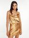 Women's Blouse Satin Drape with Straps Multicolour