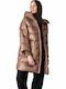 Lang Damen Puffer Jacke für Winter Camel