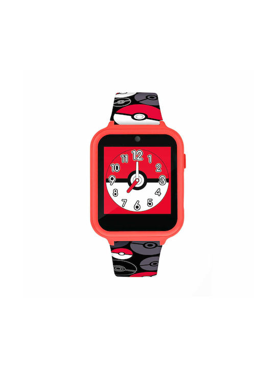 Disney Pokemon Παιδικό Αναλογικό Ρολόι με Λουράκι από Καουτσούκ/Πλαστικό Κόκκινο
