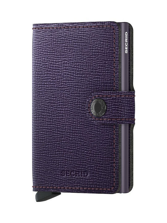 Secrid Miniwallet Crisple Men's Leather Card Wallet with RFID και Slide Mechanism Purple