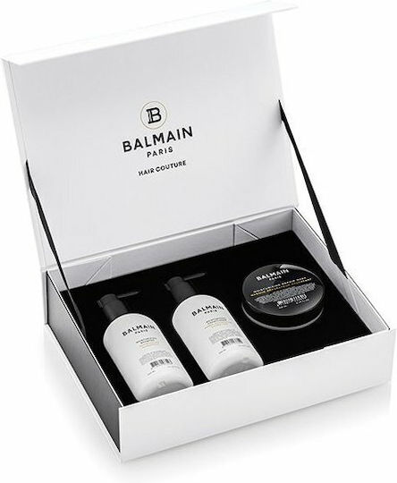 Balmain Paris Moisturizing Hair Care Set for Damaged Hair with Shampoo Mask and Conditioner 3 Pieces