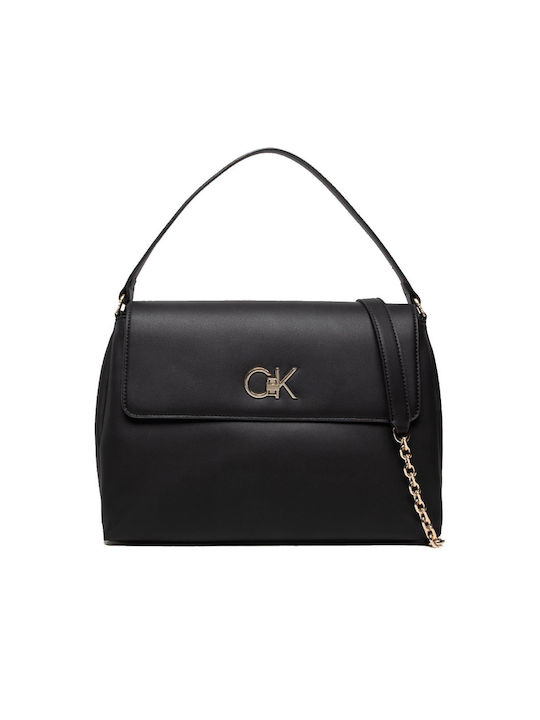 Calvin Klein Re-Lock Camera Γυναικεία Flap Bag Χιαστί Μαύρη