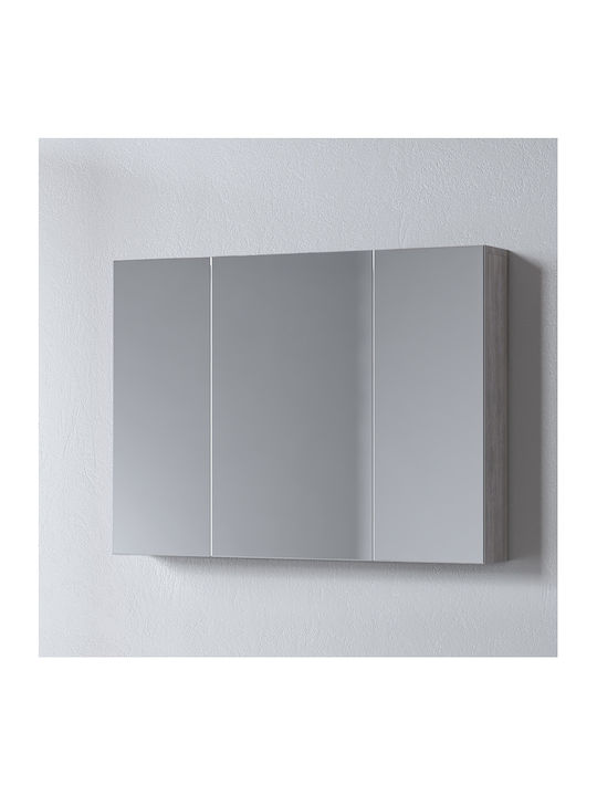 Martin Omega 90 Rectangular Bathroom Mirror with Cabinet 90x65cm Gray