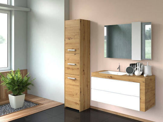 Topeshop S43 Artisan Dulap Coloană Pentru Baie Pardoseală M40xB30xY170cm Maro