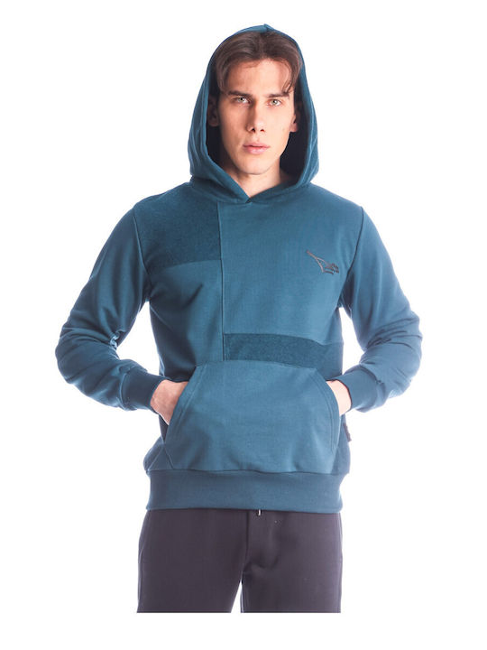 Paco & Co Men's Sweatshirt with Hood and Pockets Petrol