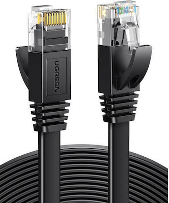 Ugreen Flat U/UTP Cat.6 Καλώδιο Δικτύου Ethernet 20m Μαύρο