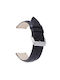 Strap, leather, croco, black, 19mm.