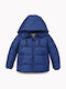 Kids' Quilted Jacket Short with Lining & Hood Blue