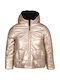 Kids Casual Short Double Sided Coat with Hood Gold