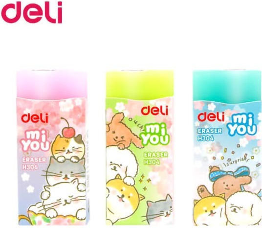 Deli Eraser for Pencil and Pen Miyou (Μiscellaneous Designs/Colors) 1pcs