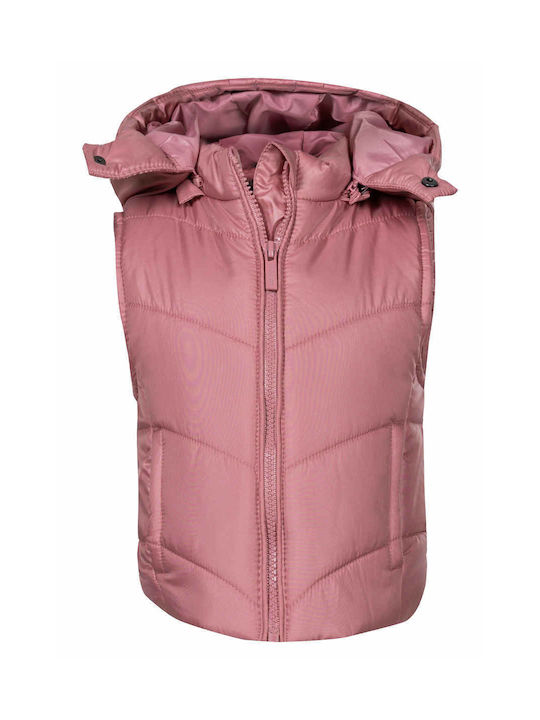 Losan Kids Casual Jacket Sleeveless Short with Hood Pink