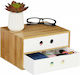 Relaxdays Wooden Desktop Drawer 2 Number of Spit 20x14x25cm White