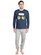 Nina Club Complicate Winter Men's Cotton Pyjama Navy Blue