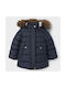 Name It Kids Parka Long Hooded Navy Blue