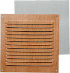 Fepre Εξαεριστηρας Αλουμινιου Χρωμα Οξια Square Vent Louver with Sieve 15x15cm