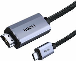 Baseus HDMI 2.0 Braided Cable HDMI male - USB-C male 3m Μαύρο