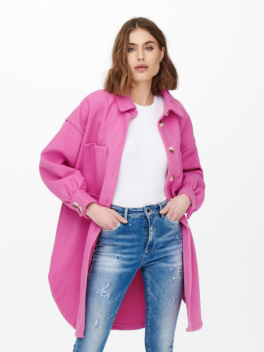Trillion Γυναικείο Ροζ Overshirt Oversized