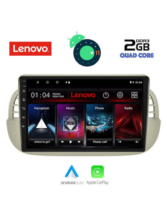 Lenovo Car-Audiosystem für Fiat 500 Audi A7 2007-2015 (Bluetooth/USB/AUX/WiFi/GPS/Apple-Carplay) mit Touchscreen 9"