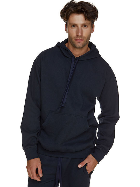 Bodymove Φούτερ με Κουκούλα Navy Μπλε