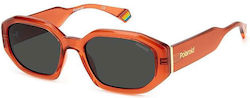 Polaroid Sunglasses Orange with Acetate Frame & Gray Lens