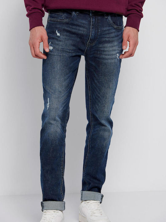 FBM006-07302 Men's Jeans Pants with Regular Fit Md Blue