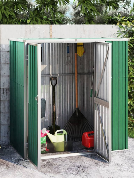 Metallic Garden Shed Galvanized Green M1.61xW0.89xH1.61m