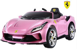 Детска Електрическа Кола Едноместен с Дистанционно управление Лицензиран Ferrari F8 Tributo 12 волта Розов