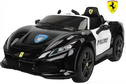 Детска Електрическа Кола Едноместен с Дистанционно управление Лицензиран Ferrari F8 Tributo Police 12 волта Черно