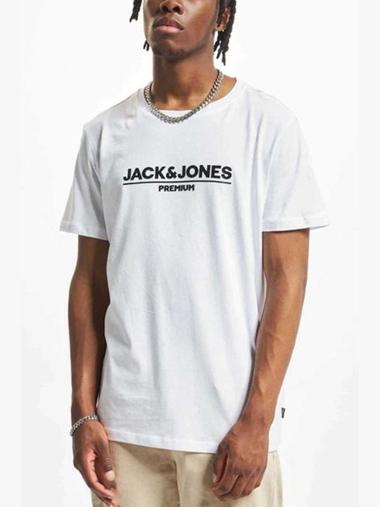 Jack & Jones T-shirt Bărbătesc cu Mânecă Scurtă Alb