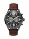 Thorton Ragnar II Men's Watch 46mm Chronograph Battery with Brown Leather Strap