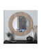 ArteLibre Aasi Wall Mirror with Beige Plastic Frame Diameter 90cm 1pcs