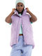Women's Short Puffer Jacket for Winter Violet