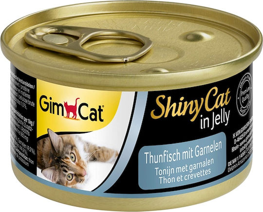 Gimborn Shiny Cat Jelly Υγρή Τροφή για Ενήλικες Γάτες σε Κονσέρβα με Γαρίδες και Τόνο 70gr