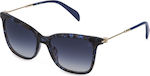 Tous Sonnenbrillen mit Blau Schildkröte Rahmen und Blau Verlaufsfarbe Linse STOA88 0VAB