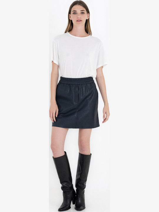 Philosophy Wear Leather Mini Skirt Dusty White
