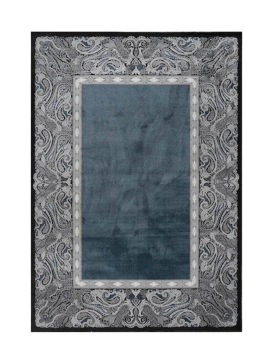 Madi Ruler Rug Rectangular Blue