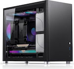 Jonsbo D30 Gaming Mini Tower Computer Case with Window Panel and RGB Lighting Black