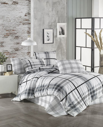 Mc Decor Bettdecken-Set Einzelbett 160x240cm Wood Grey 2Stück