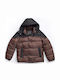 Kids' Casual Jacket Short with Hood Brown