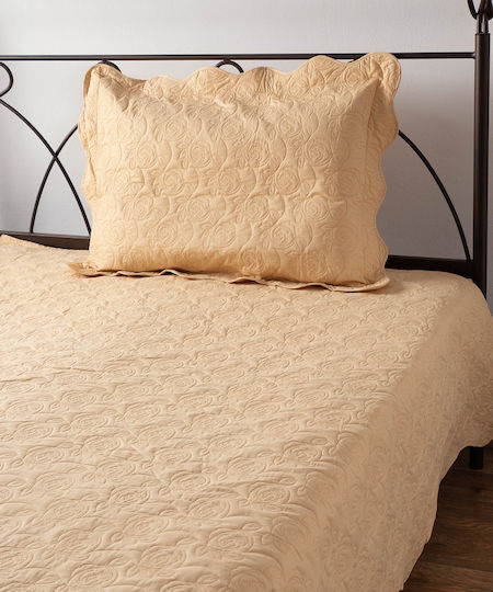 Silk Fashion M110 Σετ Κουβερλί Μονό Βαμβακερό Χρυσό 160x220cm 2τμχ