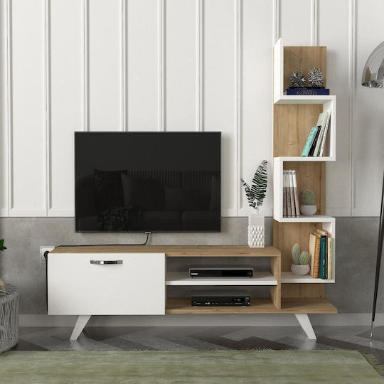 Keros Living Room TV Unit Natural L150xW30xH132cm