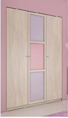 Santorini 1 Three Door Wardrobe Brown 150x60x220cm