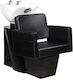 Stationary Hair Salon Sink with Black Synthetic Skin Chair M100xP96cm