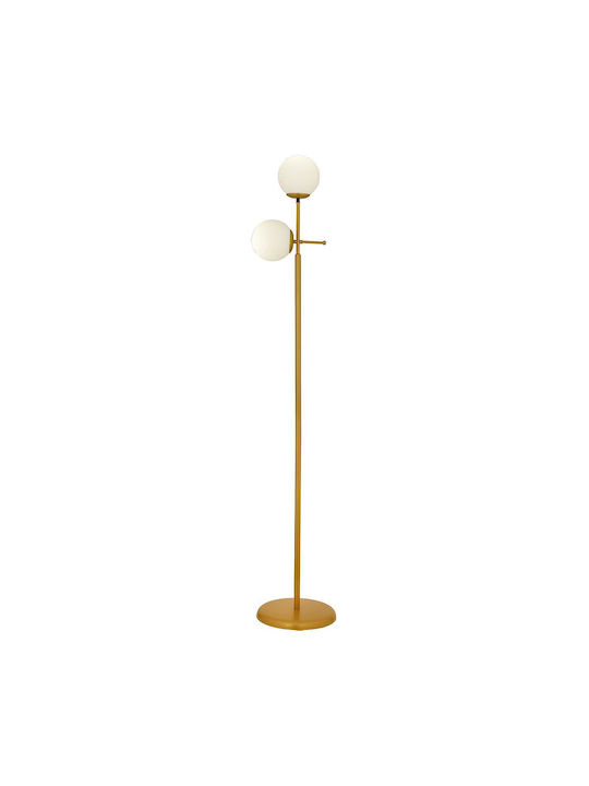 ArteLibre Gun Lampă de podea Înălțime 130xLungime 30cm. cu Soclu pentru Bec E27 în Culoarea Aur