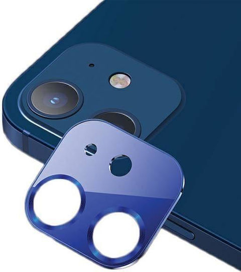 Usams Lens Glass Προστασία Κάμερας Tempered Glass Metal Blue για το iPhone 12 mini