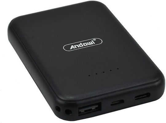 Andowl Q-MG6000 MagSafe Power Bank 6000mAh with USB-A Port and USB-C Port Black