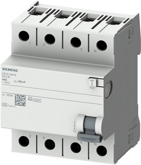 Siemens Phase 4-Pole Earth Leakage Relay 40A 400V