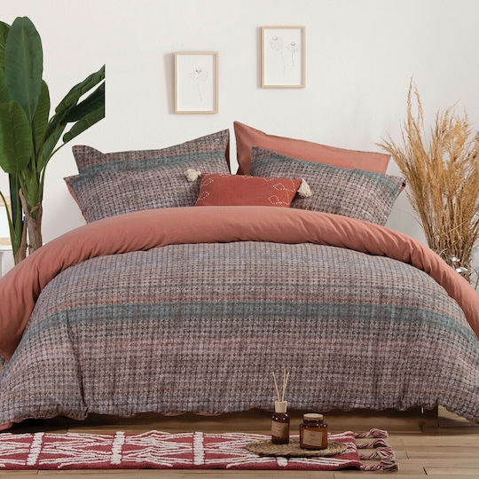 Nef-Nef Homeware Reflex Σετ Σεντόνια Μονά 170x270εκ. Terra (3τμχ)