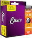 Elixir Комплект Бронз Хорди за Акустична китара Nanoweb Custom Light 3Pack 11 - 52"