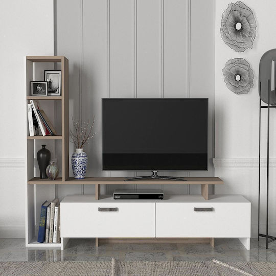 Unitate TV pentru sufragerie Elasa White / Cordoba L168xA31xÎ120cm Unitate TV pentru sufragerie Elasa White / Cordoba L168xA31xÎ120cm